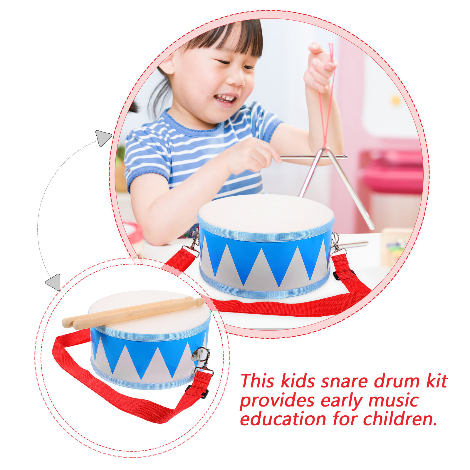 1세트 나무 재질의 유아용 드럼 세트, 어린이용 드럼  - Musical Instrument Kids 리뷰 및 가격