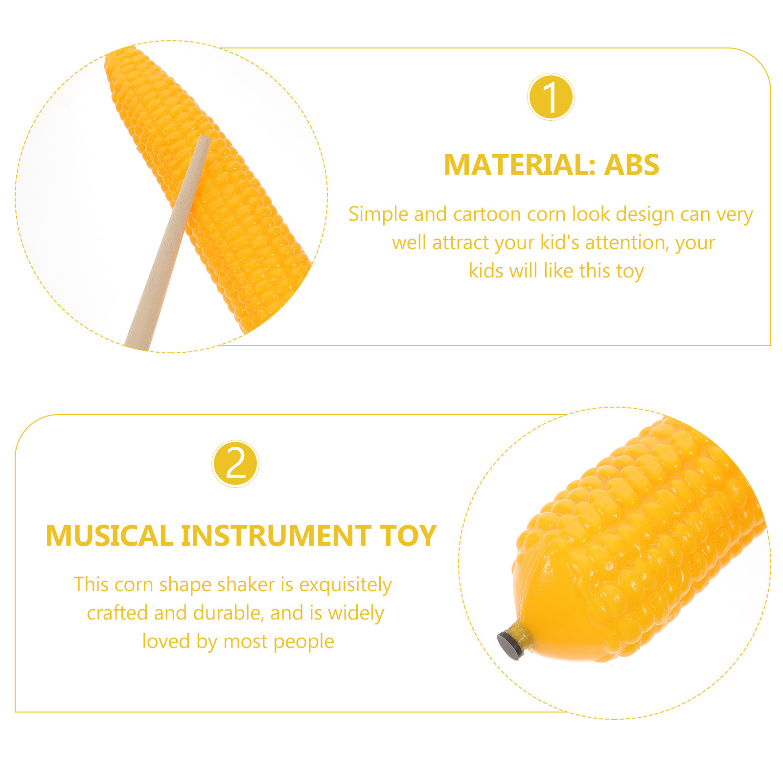 1세트 어린이용 옥수수 모양 마라카 샌드 쉐이커, 가벼 - Musical Instruments Cartoon 리뷰 및 가격